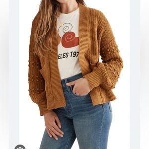 Madewell Bobble Cardigan Sweater In Antique Gold Small
